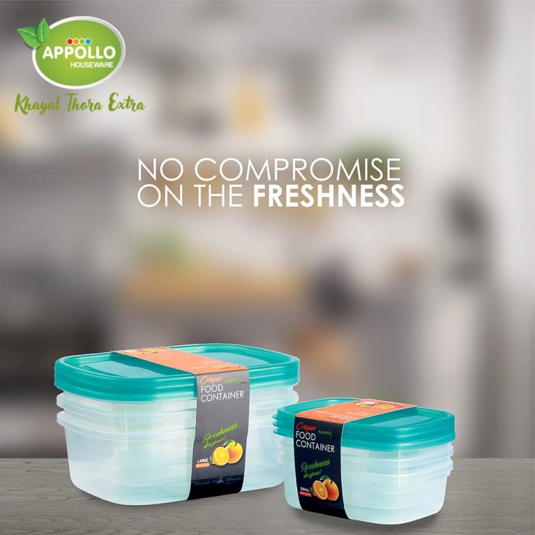 Crisper Food container 3pc set (600ml – 1000ml – 1700ml each)