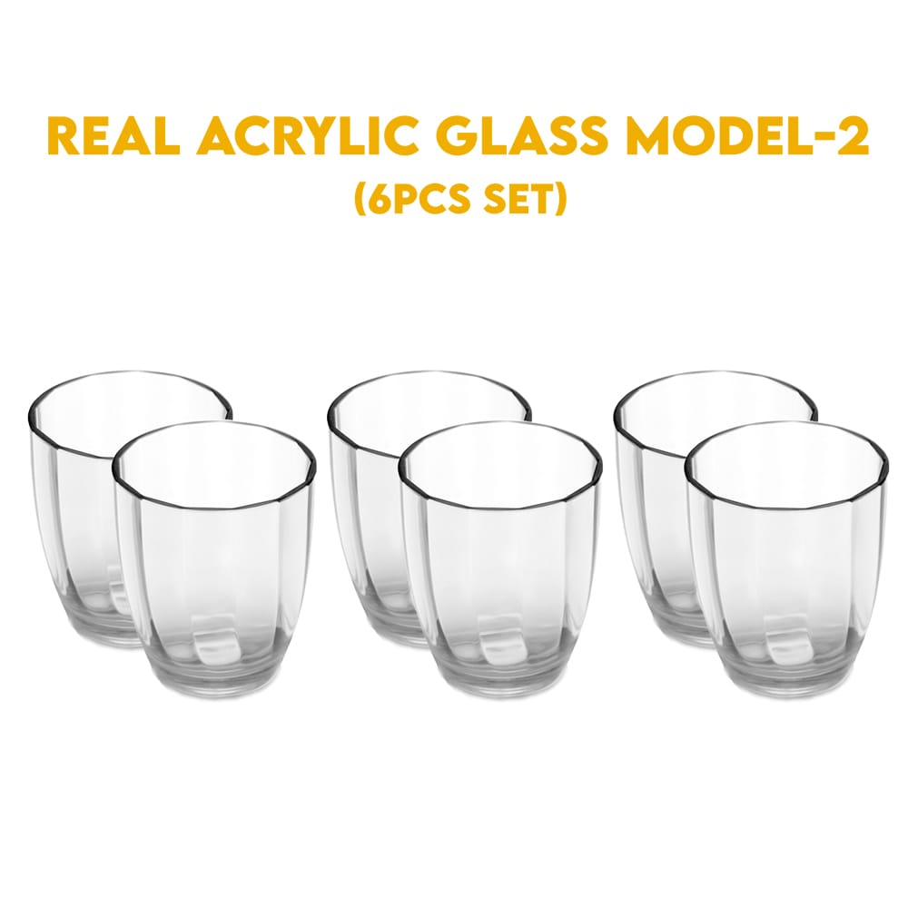 Real Acrylic Glass 6pcs Set Natural