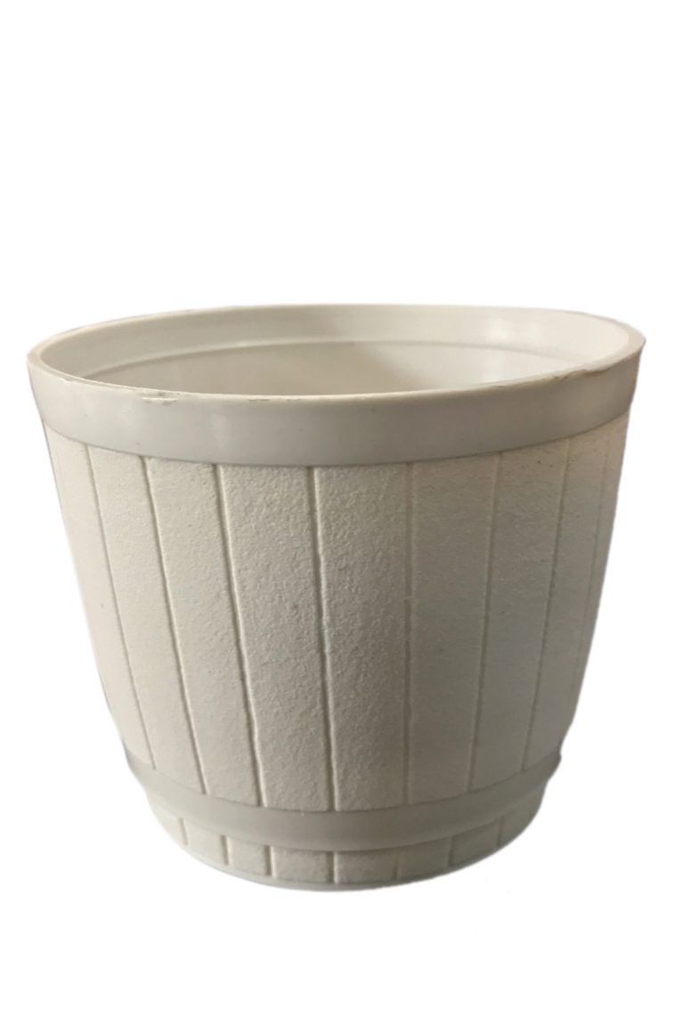 SMALL PLASTIC POT -WHITE
